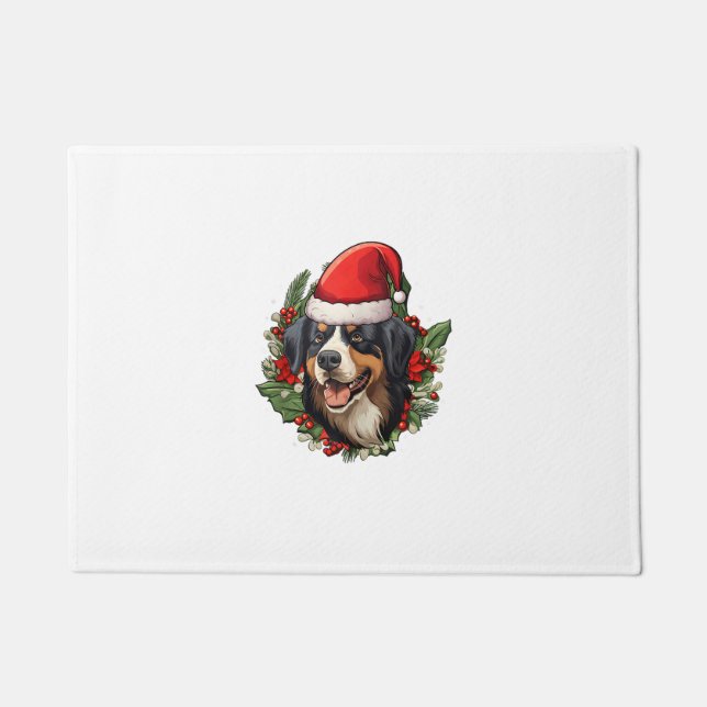 Funny Christmas Bernese Mountain Dog  Doormat (Front)