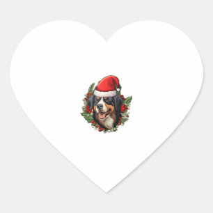 Funny Christmas Bernese Mountain Dog  Heart Sticker
