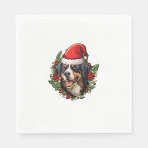 Funny Christmas Bernese Mountain Dog Napkin