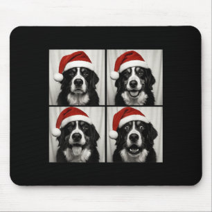 Funny Christmas Bernese Mountain Dog Santa Photo B Mouse Pad