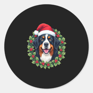 Funny Christmas Bernese Mountain Dog Tank Top Classic Round Sticker