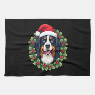 Funny Christmas Bernese Mountain Dog Tank Top Tea Towel