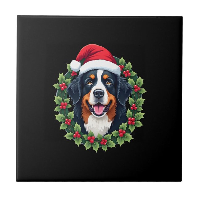 Funny Christmas Bernese Mountain Dog Tank Top Tile (Front)