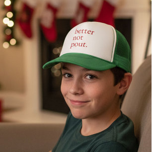 Funny Christmas Better Not Pout Simple Cute  Trucker Hat