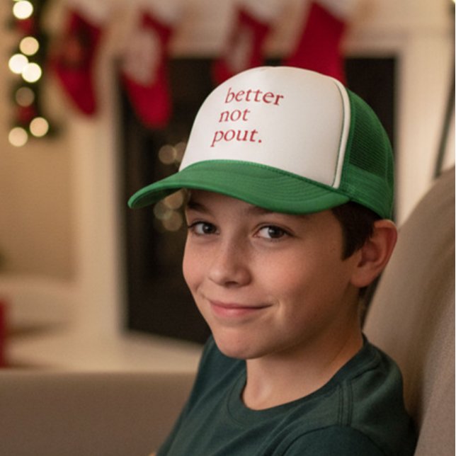 Funny Christmas Better Not Pout Simple Cute  Trucker Hat (Creator Uploaded)