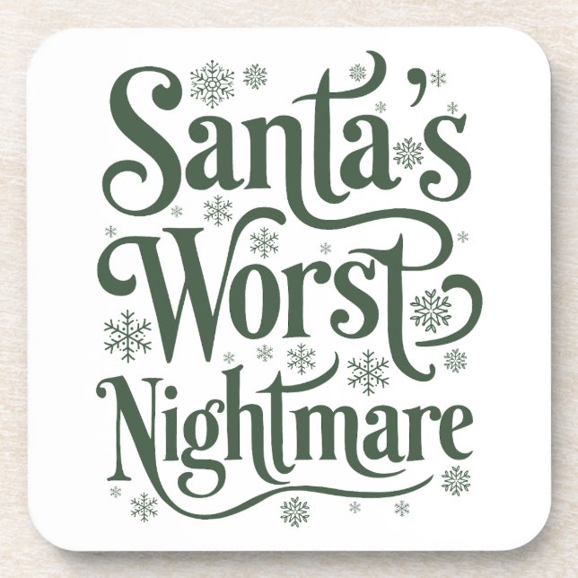 Funny Christmas Beverage Coaster (Front)