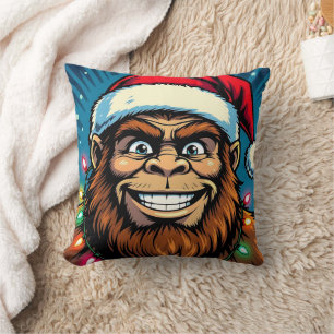 Funny Christmas Bigfoot Cushion