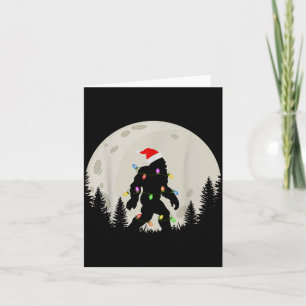 Funny Christmas Bigfoot Santa Hat Moon Sasquatch K Card