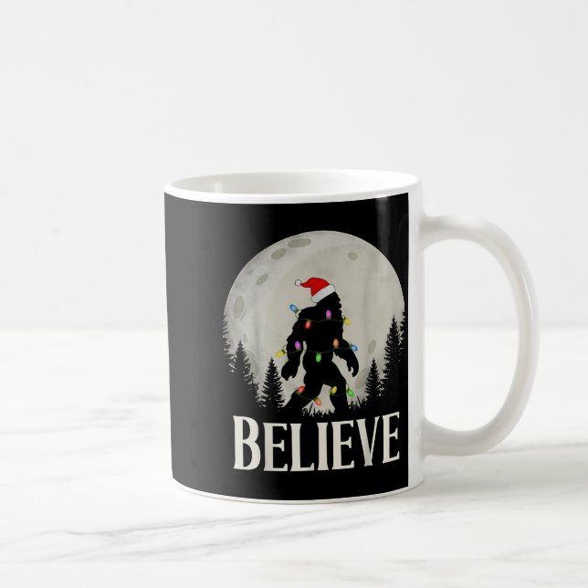 Funny Christmas Bigfoot Santa Hat Moon Sasquatch K Coffee Mug (Right)