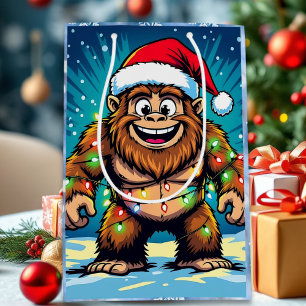 Funny Christmas Bigfoot Sasquatch Medium Gift Bag
