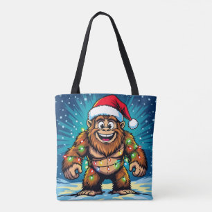 Funny Christmas Bigfoot   Tote Bag