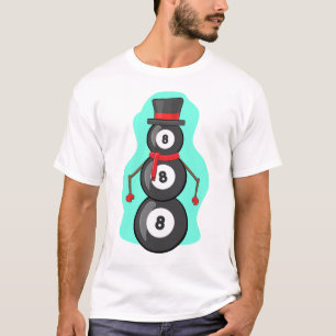 Funny Christmas Billiard Snowman T-Shirt