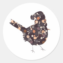 Funny Christmas bird with pattern on