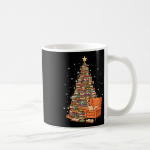 Funny Christmas Books Tree Book Lover Teacher Libr Coffee Mug
