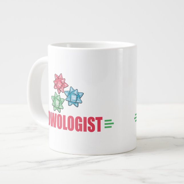 Funny Christmas Bow Lover Large Coffee Mug (Front Left)