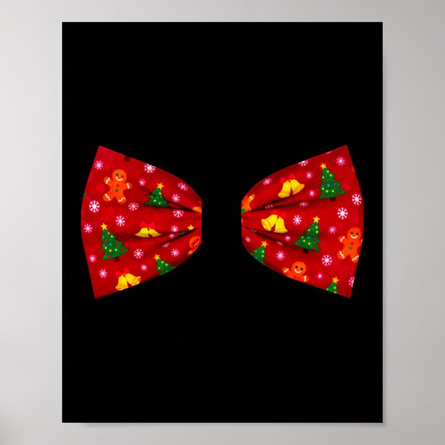 Funny Christmas Bow Tie Holiday Party Costume Long Poster (Front)
