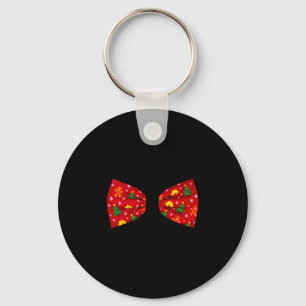 Funny Christmas Bow Tie Holiday Party Costume Tank Key Ring