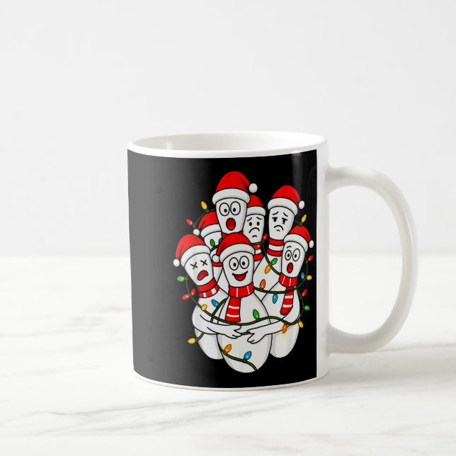 Funny Christmas Bowling Santa Bowling Ns Team Men  Coffee Mug (Right)