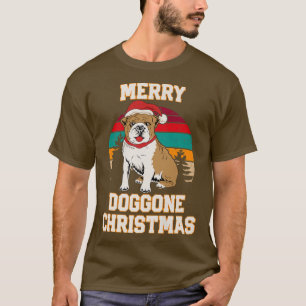 Funny Christmas Bulldog Santa Merry Doggone Christ T-Shirt