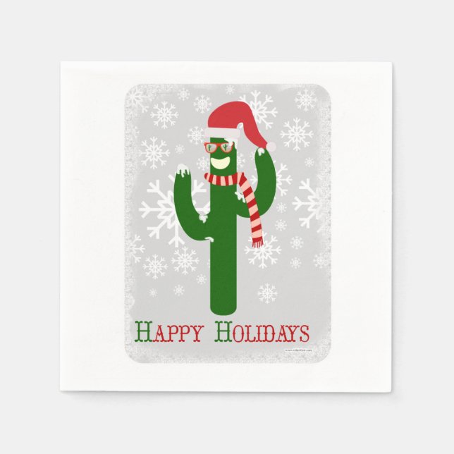 Funny Christmas Cactus Napkin (Front)