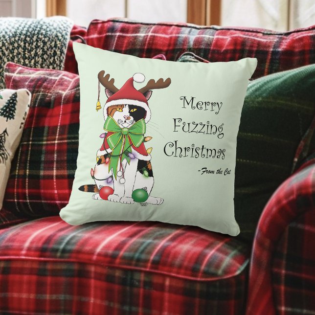Funny Christmas Calico Cat Cushion (Creator Uploaded)