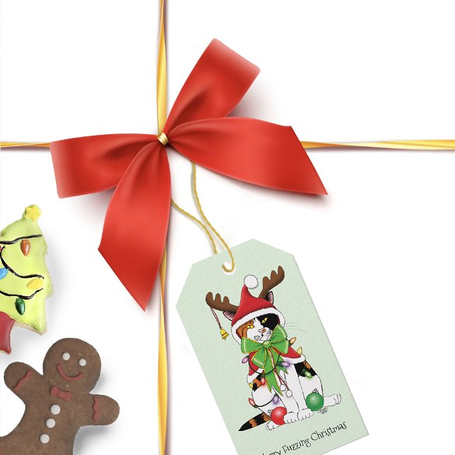 Funny Christmas Calico Cat Gift Tags (Creator Uploaded)