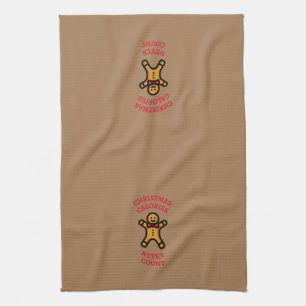 Funny Christmas Calories Never Count Gingerbread Tea Towel