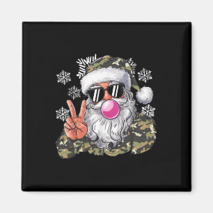 Funny Christmas Camouflage Camo Santa Hello Huntin Magnet