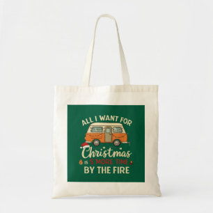 Funny Christmas Camping S'more Time By The Fire Tote Bag