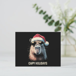 Funny Christmas Capy Holidays Xmas Capybara  Holiday Postcard
