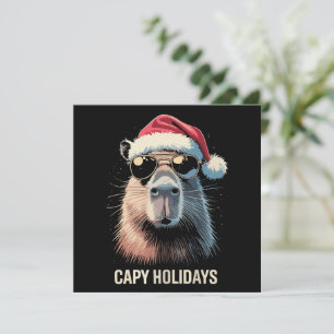 Funny Christmas Capy Holidays Xmas Capybara  Invitation