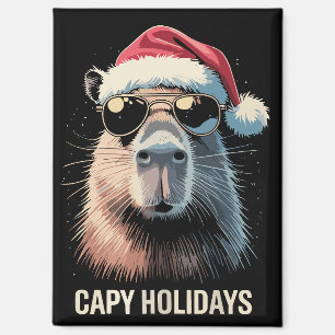 Funny Christmas Capy Holidays Xmas Capybara  Magnet