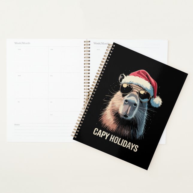 Funny Christmas Capy Holidays Xmas Capybara  Planner (Display)