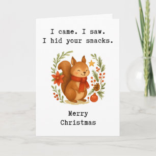 Funny Christmas Card, Cute Holiday Card, Cheeky Card