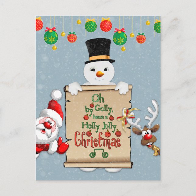 Funny Christmas card greeting Christmas postcard (Front)