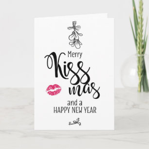 Funny Christmas Card Merry Kissmas Holiday greet