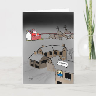 Funny Christmas Card: Naughty or Nice. Holiday Card