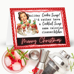 Funny Christmas Card Retro Best Friend Cookie Swap