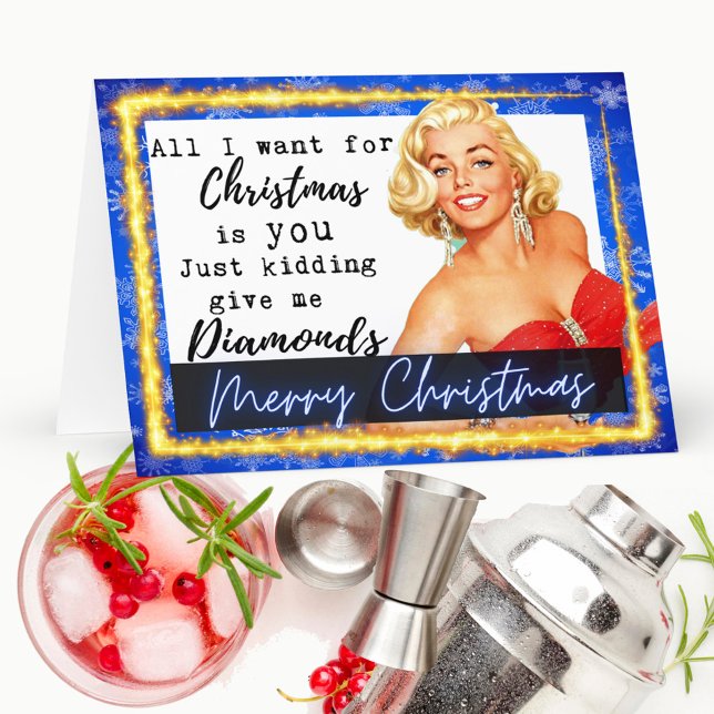 Funny Christmas Card Retro Best Friend Diamonds (Creator Uploaded)
