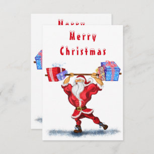 Funny Christmas Card Santa with Gifts