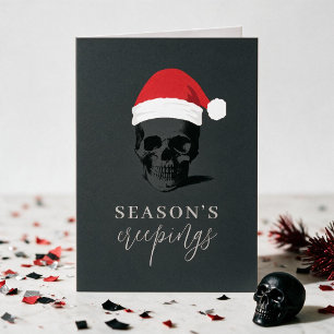 Funny Christmas Card Seasons Creepings Skull