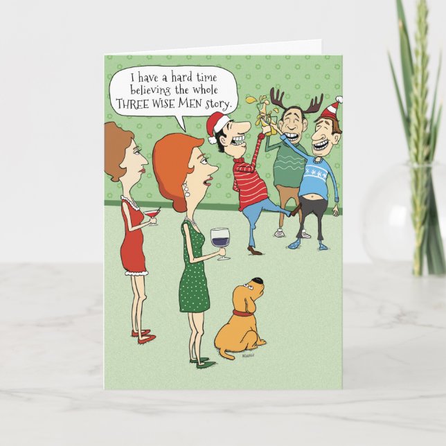 Funny Christmas Card: Three Wise Men Holiday Card (Front)