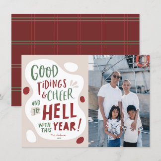 Funny Christmas Card, To hell with this year photo Holiday Card