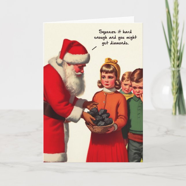 Funny Christmas Card - Vintage Santa Painting (Front)