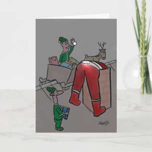 Funny Christmas Cards: Cheeky Elves Holiday Card