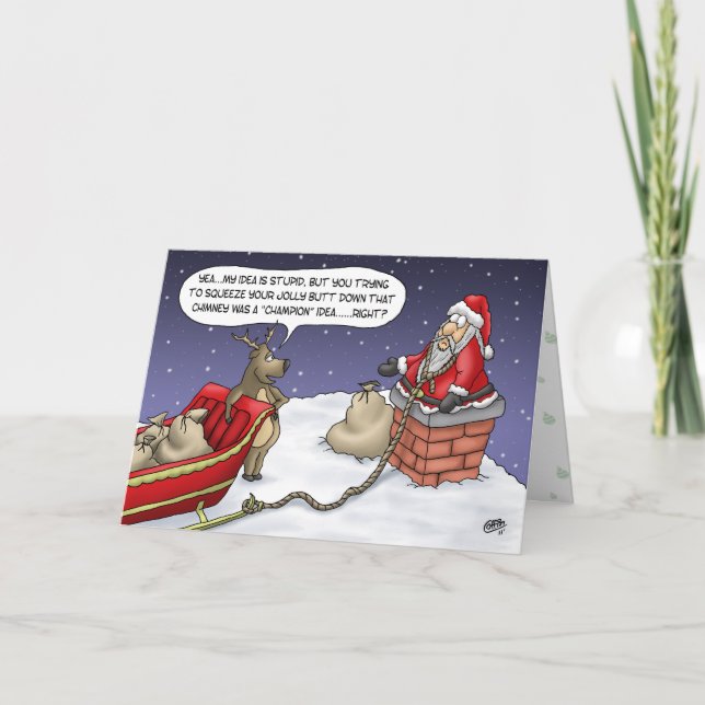 Funny Christmas Cards: Jolly Idea Holiday Card (Front)