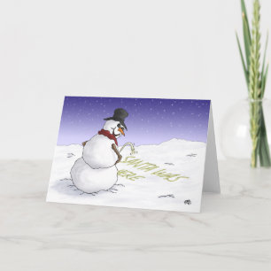 Funny Christmas Cards: Santa was here Holiday Card