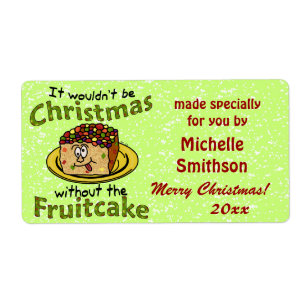Funny Christmas Cartoon Fruitcake