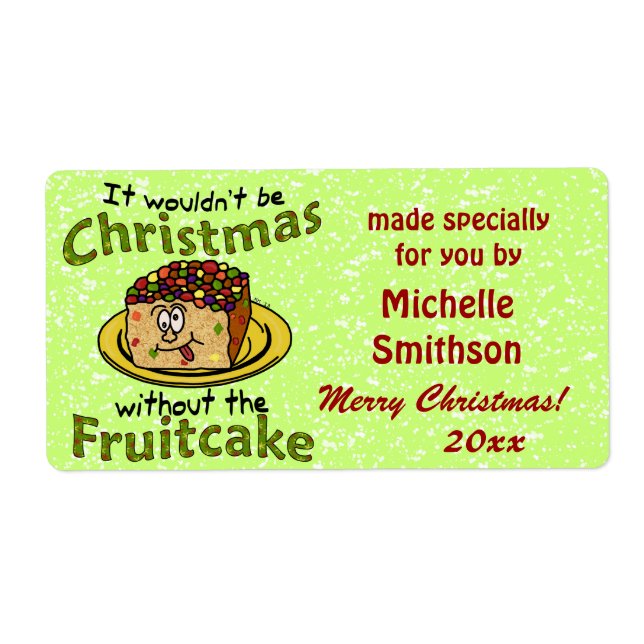 Funny Christmas Cartoon Fruitcake (Front)