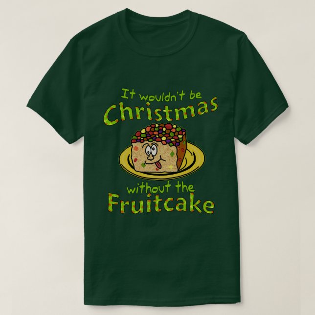 Funny Christmas Cartoon Fruitcake Humour v2 T-Shirt (Design Front)
